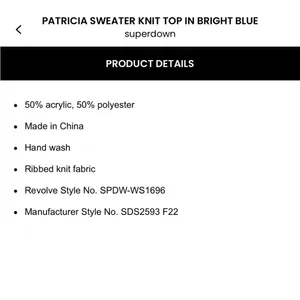 superdown Patricia Knit Top in Bright Blue thumbnail 5