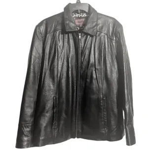 Vintage Leather Jacket Excelled Collection 1X Plus Size Black Zip Up Coat thumbnail 1