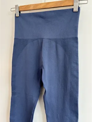 SET Active Sculptflex Seamless High Rise Leggings Blue XS Athleisure Yoga thumbnail 3