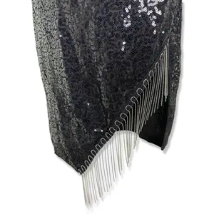 Source Unknown ⭐️SEXY Sequin Halter Dress with Metal Chain Fringe thumbnail 5
