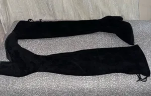 Stuart Weitzman Black Over-the-Knee Suede Boots thumbnail 2
