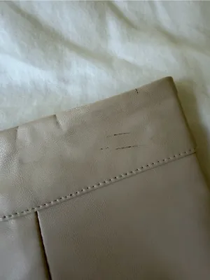 DO+BE Beige Faux Leather Mini Skort with Ruffle Detail thumbnail 4