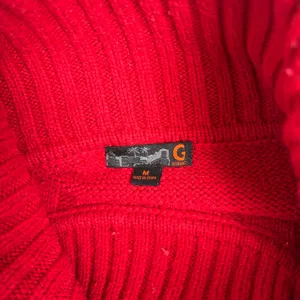 GUESS Cable-Knit Turtleneck Sweater Dress Women's M Red Parisian Holiday Party thumbnail 4