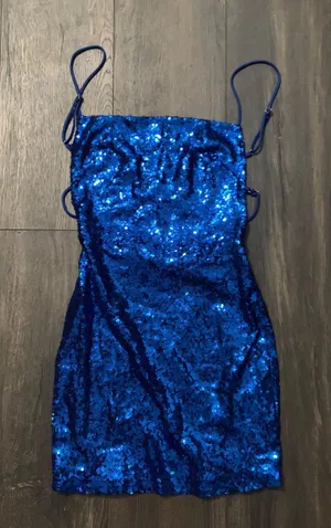 Lucy in the Sky Starstruck Strappy Dress in Lapis Blue thumbnail 3