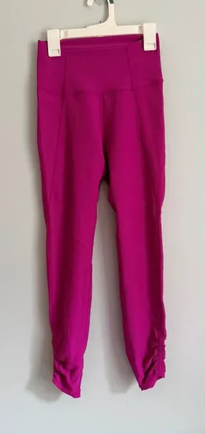 WILO The Label Pink Ruched Ankle High Rise Leggings XS thumbnail 1