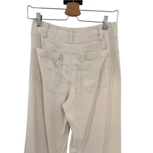 Anthropologie Maeve Colette Linen Wide Leg Cropped Pants Ivory Cream Size 26 thumbnail 7