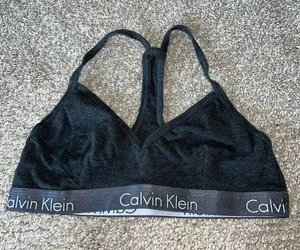 Calvin Klein - Racerback Dark Grey Bralette - Medium thumbnail 1
