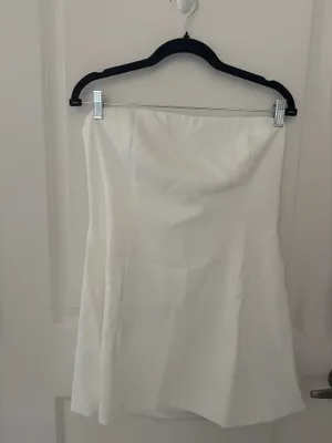 Peppermayo Della Strapless Mini Dress White thumbnail 2