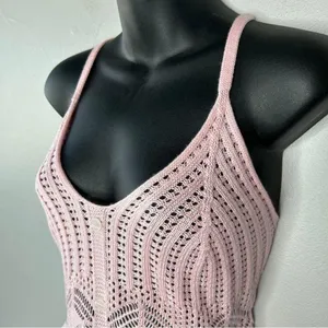 CRAVE FAME Crochet Fringe Crop Top Womens Size Large Boho Kawaii Pastel Festival thumbnail 5