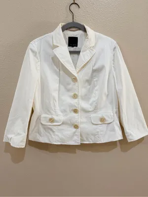 The Limited cream Cotton Stretch Blazer Size 12 Tailored Career Jacket thumbnail 2