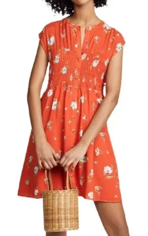 Free People Greatest Day Smocked Mini Dress Floral Women’s XS thumbnail 1