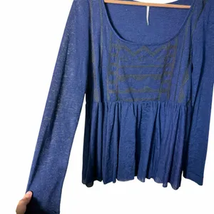 Free People Long Sleeve Babydoll Top Size Large thumbnail 3