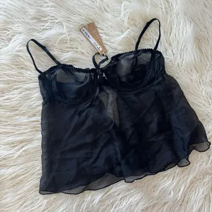 Skims Romance Babydoll Top Onyx Size Small thumbnail 5
