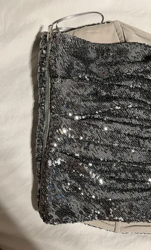 Free People Charcoal Sequin Sleeveless Cropped Tube Top thumbnail 6