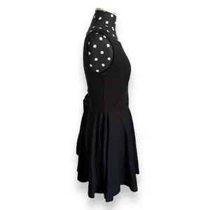 asos Womens Dress Sz 4 Black Skater Deep V Back‎ Knit Solid Short Mini thumbnail 5