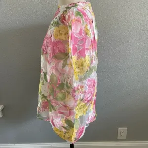 Olivaceous Bubble Sleeve Floral Top Size Medium‎ NWT thumbnail 4