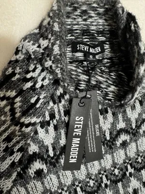 Steve Madden Indie Sweater Fair Isle Mock Neck Size Small thumbnail 10