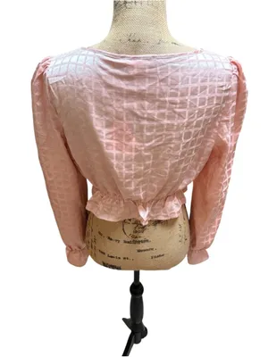 Sugar Thrillz Rose Cup Of Tea Satin Tie Front Crop Top Size M (18” PTP) NWT thumbnail 8