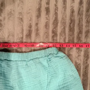 Vitamin A Aqua Blue Cotton Gauze Lounge Shorts Women's Sz S Elastic Waist Casual thumbnail 6