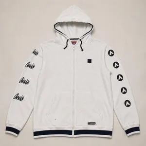 Airwalk White Zip-Up Hoodie Bold Logo Sleeve Graphics Y2K Skater M thumbnail 6