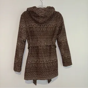 Jack by‎ BB Dakota Southwestern Aztec wool print belted jacket tan brown small thumbnail 2