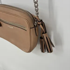 Coach Legacy Flight Bag Crossbody Tan Leather Chain Strap Tassel Purse thumbnail 5