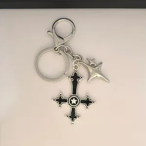 Cross Star Keychain Charm for Men Women Car Keychain Key Ring Bag Charm Couple Gifts thumbnail 3