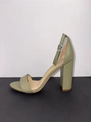 Olive Green High Block Heel Ankle Strap Sandal Sam Edelman Size 8 thumbnail 6