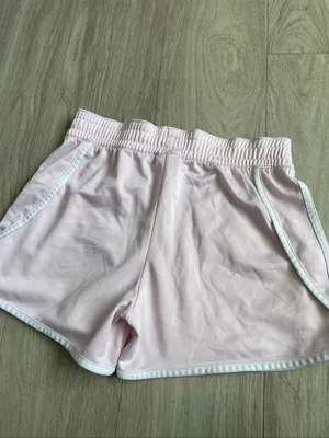 adidas Light Pink Women's Athletic Shorts with White Trim thumbnail 2