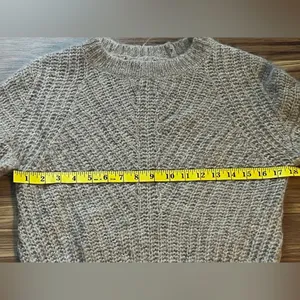 Abercrombie & Fitch Sweater Beige Tan Alpaca Blend Crop Cable Knit Sz Xs thumbnail 9