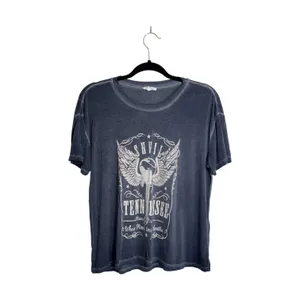 Maurices Nashville TN Wings Graphic Tee Dark Gray Relaxed Fit thumbnail 2