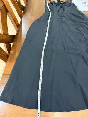 Parthea Black Corset Midi Dress Size M Lace Up Back Side Slit NIP thumbnail 6