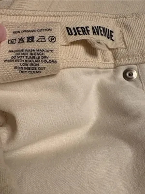 Djerf Avenue Relaxed Jeans 100% Organic cotton button fly cream Size 25 NWOT thumbnail 7