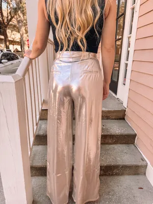 Metallic Gold Pants Size M thumbnail 5