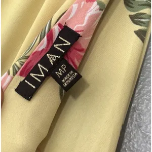 IMAN Maxi Dress Size Medium Petite Yellow Tropical Floral Summer Vacation Resort thumbnail 7
