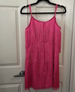 Main Strip Hot pink fringe dress thumbnail 2