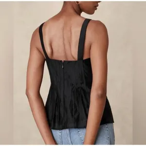 Banana Republic Black Square Neck Peplum Top size 4 NEW #756 thumbnail 2