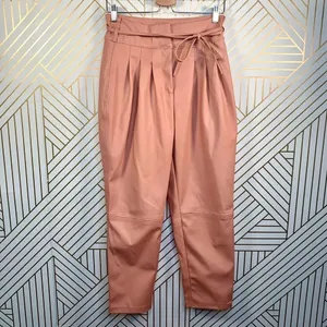 Anthropologie BlankNYC Chelsea Pants Faux Leather Pleated Tapered Pink Size 28‎ thumbnail 3