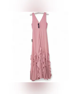 NWT Lulus Women’s Alorna Rose Pink Sleeveless Ruffled V-neck Maxi Dress Size L thumbnail 16