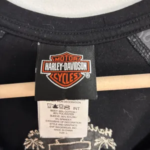 Harley-Davidson Mesh Sleeve Shirt Womens L Black Orlando FL Graphic Biker Moto‎ thumbnail 9