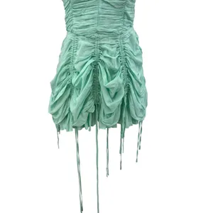 Urban Outfitters Kimchi Blue Belladonna Dress Ruched Mini Turquoise Size Medium‎ thumbnail 6