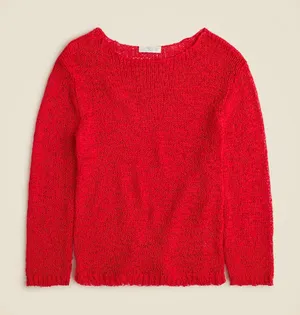 J.Crew Montauk Relaxed Open Knit Lightweight Sweater Red Coastal Preppy Size M thumbnail 1