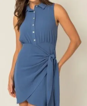 NWT Gilli Medium Blue Wrap Drape Dress‎ Medium Blue thumbnail 1
