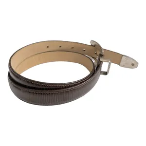 Brighton Brown Texture Leather Silver Tone Basket Weave Buckle Women's Belt Sz M thumbnail 4
