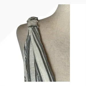 LoveShackFancy Dress Women XS Ivory Gray Striped Georgica Maxi Luxury‎ Boho thumbnail 7