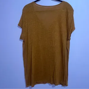 Garnet Hill Embroidered Organic-Linen Split-Neck Tee Size L Casual Boho Peasant thumbnail 8