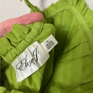 NEW Eliza J Smocked 100% Cotton Poplin Midi Tank Dress Bright Green - Size 14 thumbnail 5