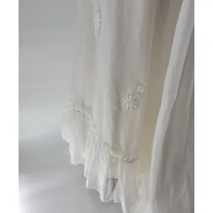 Vintage Wedding Dress White Floral Applique Boho Bridal Gown Union Made thumbnail 9