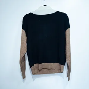 Baltic Born Black & Brown Colorblock Sigrid Zip Front Sweater Size Small thumbnail 8