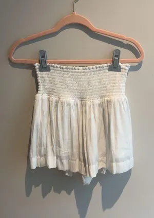 The Pants Store Smocked waist dress shorts white thumbnail 1
